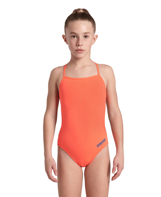 Arena Performance Girls' Solid Team Challenge Swimsuit - Coral