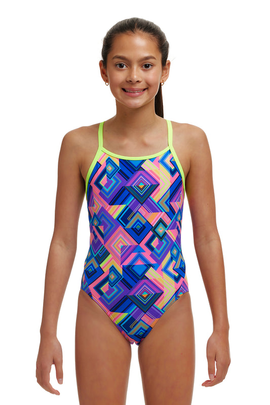 Funkita Girls Be Square Diamond Back One Piece